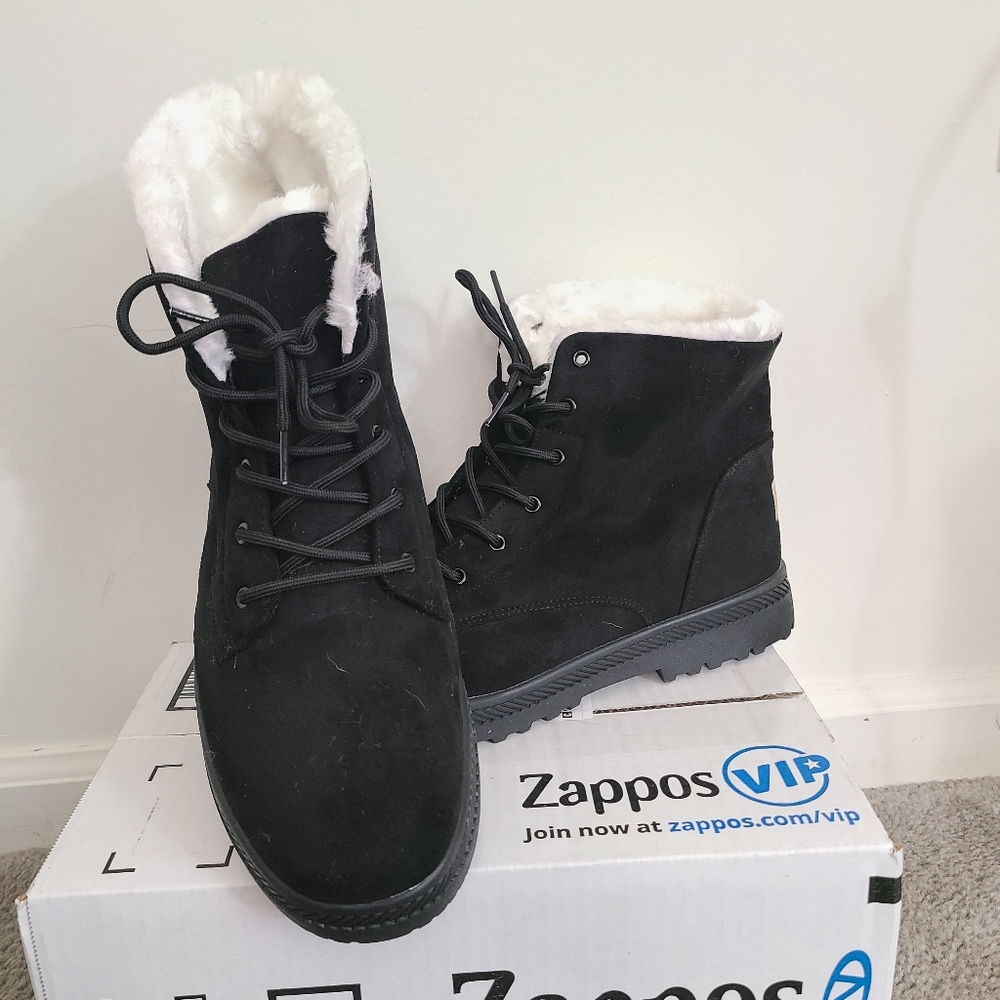 NWT Black Suede Boots Women's 14